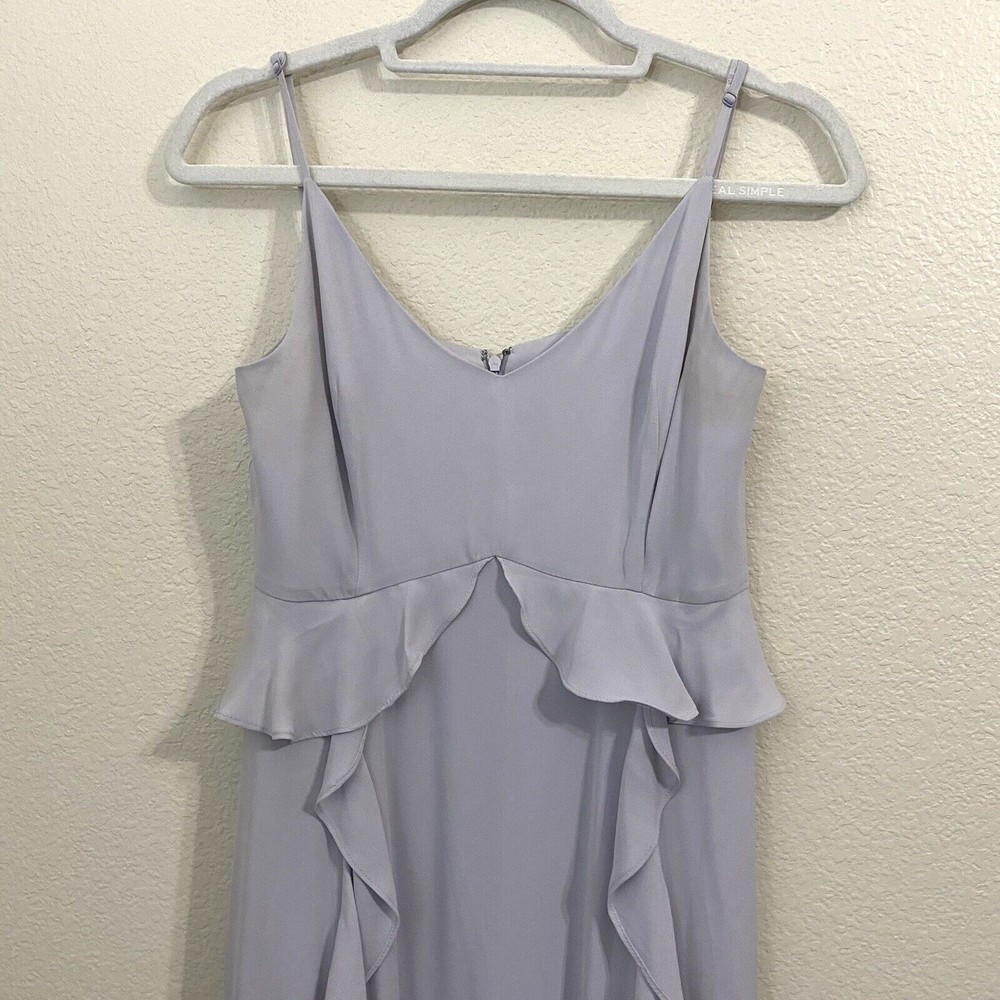 WAYF Womens Dress Size Small Spaghetti Strap Maxi Frills Solid Lined FLAWED
